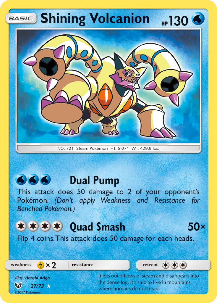 Shining Volcanion 27/73 Rare Shining Shining Legends NM/M