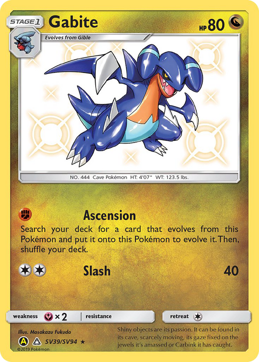 Gabite SV39/SV94 Shiny Rare Hidden Fates Shiny Vault NM/M