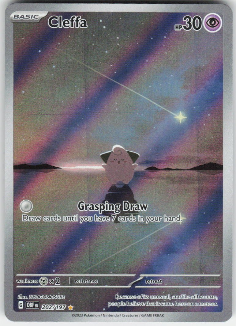 Cleffa - Illustration Rare SV03: Obsidian Flames 202/197 NM (Back)