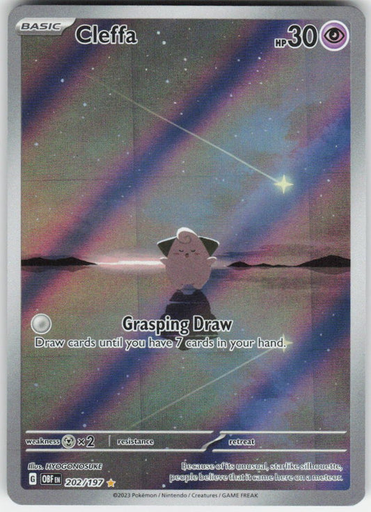 Cleffa - Illustration Rare SV03: Obsidian Flames 202/197 NM (Back)