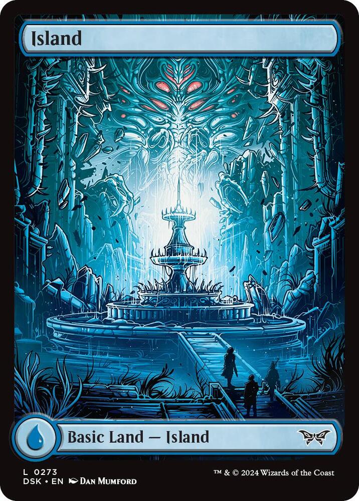 Island (0273) - Full Art 273 Land Foil Duskmourn: House of Horror NM/M
