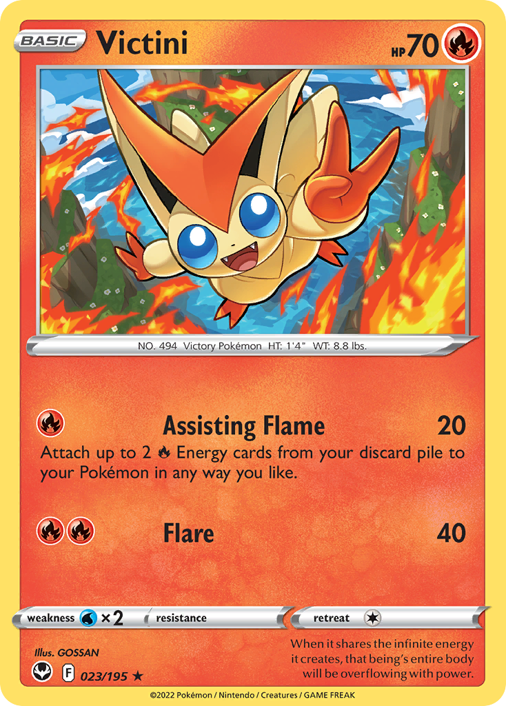 Victini 023/195 Rare Reverse Holo Silver Tempest NM/M