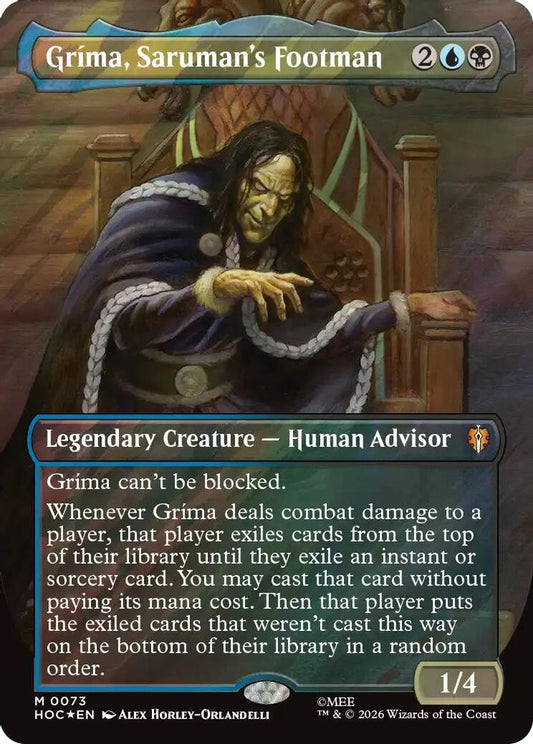 Grima, Saruman's Footman (Borderless) (Surge Foil) 73 The Hobbit: Eternal-Legal Holo NM/M
