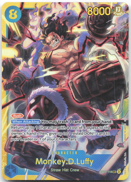 Monkey.D.Luffy (118) SEC A Fist of Divine Speed OP11-118 NM