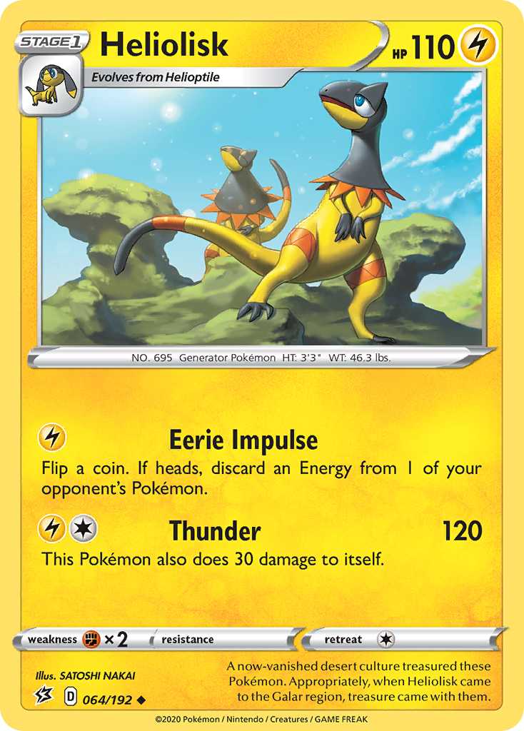 Heliolisk 064/192 Uncommon Reverse Holo Rebel Clash NM/LP