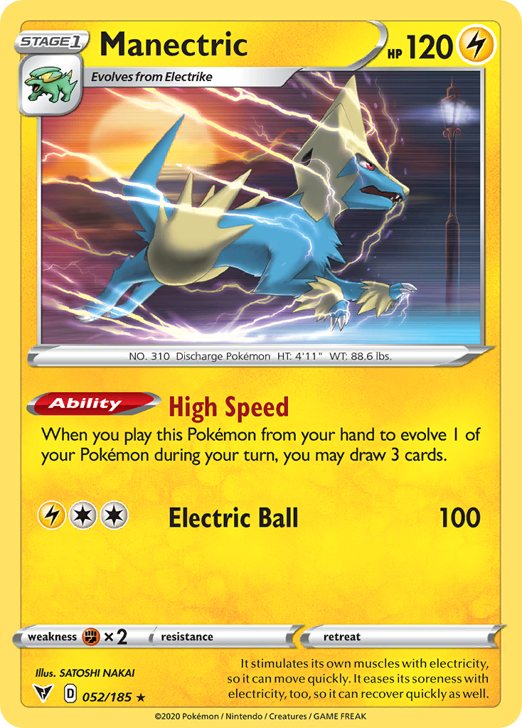 Manectric 052/185 Rare Reverse Holo Vivid Voltage NM/LP
