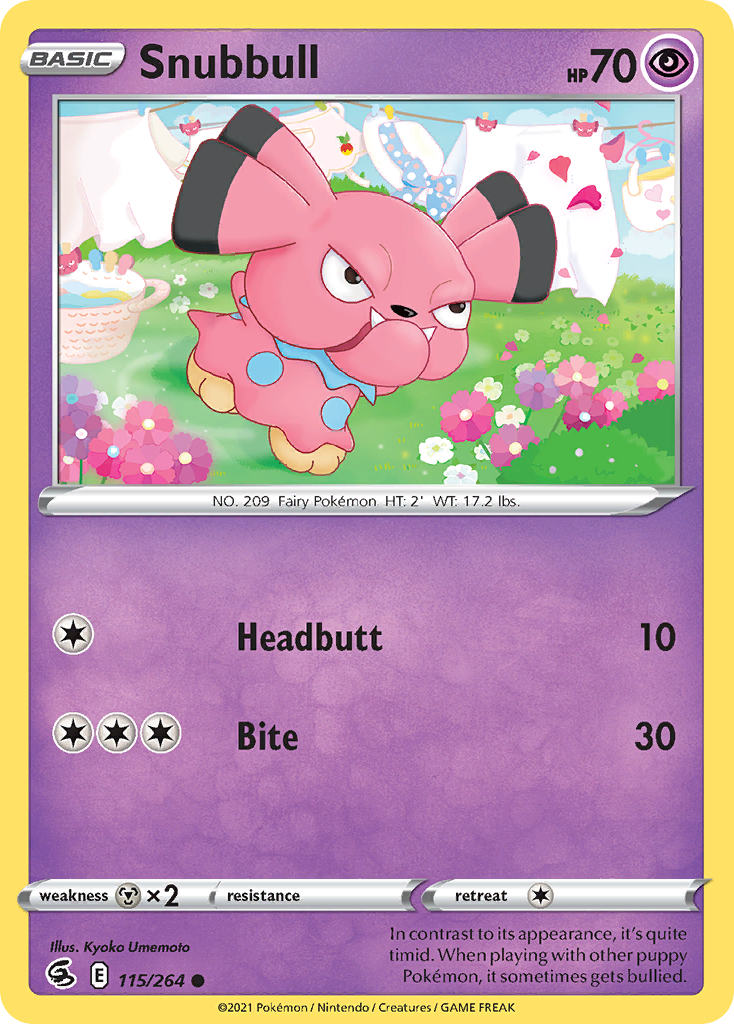 Snubbull 115/264 Common Reverse Holo Fusion Strike NM/LP