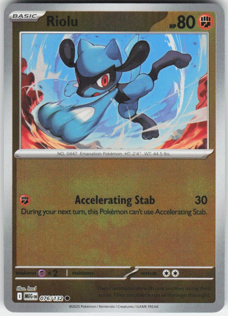 Riolu Common ME01: Mega Evolution 076/132 NM