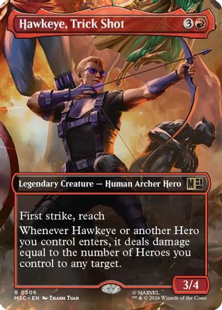 Hawkeye, Trick Shot (Borderless) 506 Rare Commander: Marvel Super Heroes NM/M