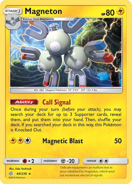 Magneton 69/236 Rare Reverse Holo Cosmic Eclipse NM/LP