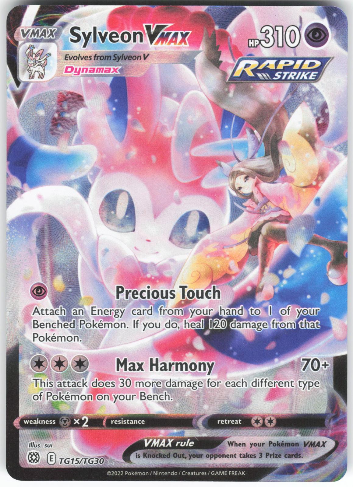 Sylveon VMAX TG15/TG30 VMAX Rare Brilliant Stars Trainer Gallery Holo LP