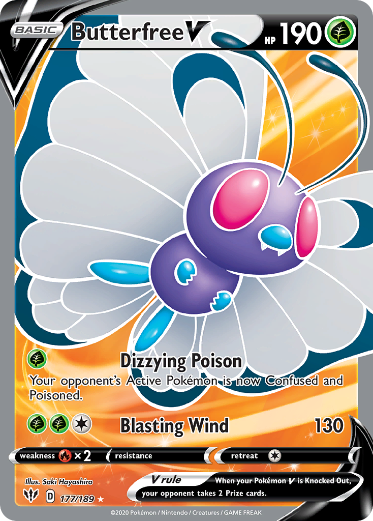Butterfree V 177/189 Ultra Rare Darkness Ablaze NM/M