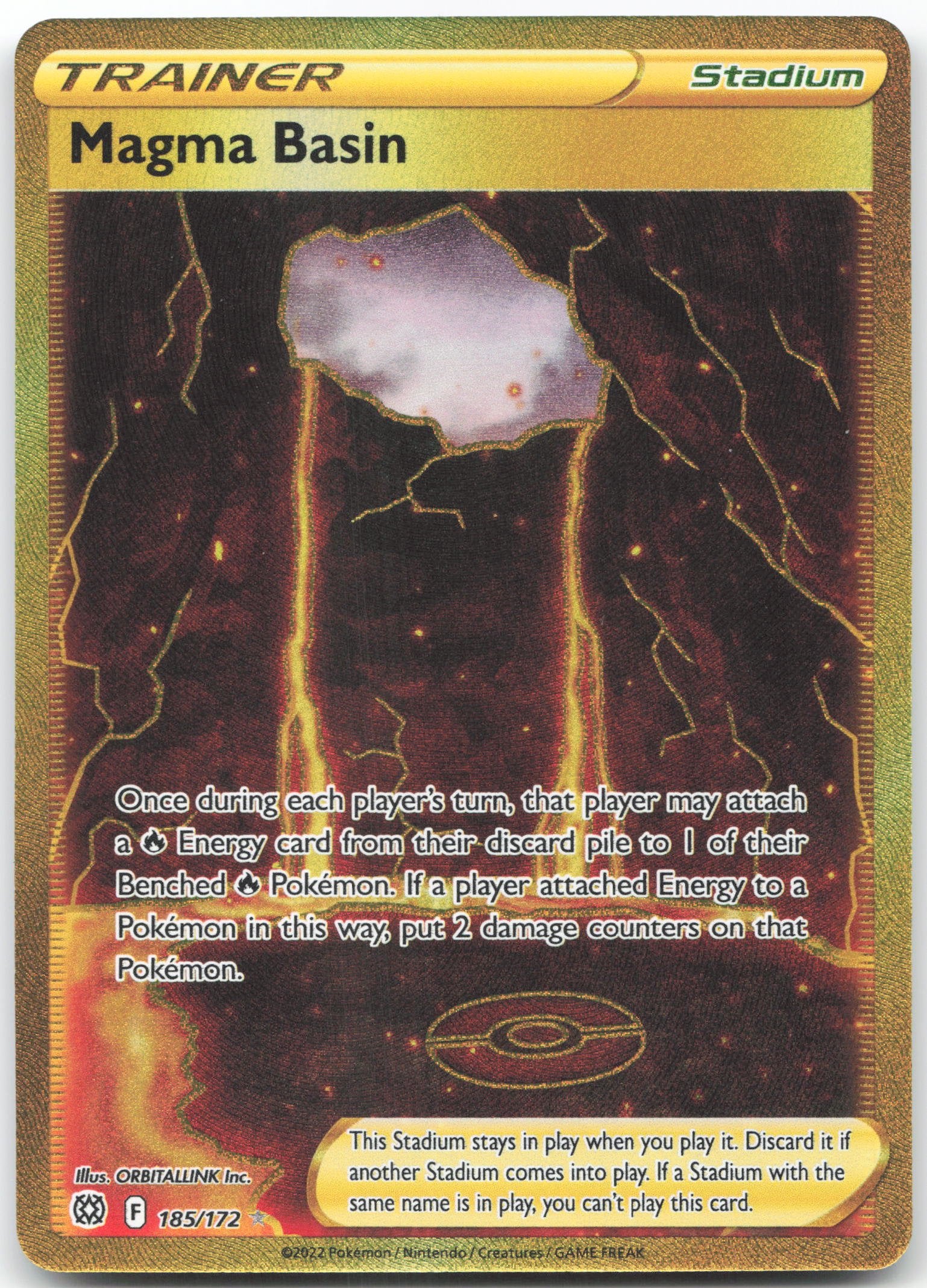 Magma Basin (Secret) Secret Rare SWSH09: Brilliant Stars 185/172 NM