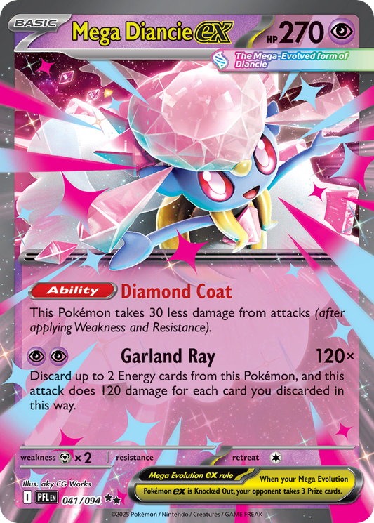 Mega Diancie ex 041/094 Double Rare Phantasmal Flames NM/M