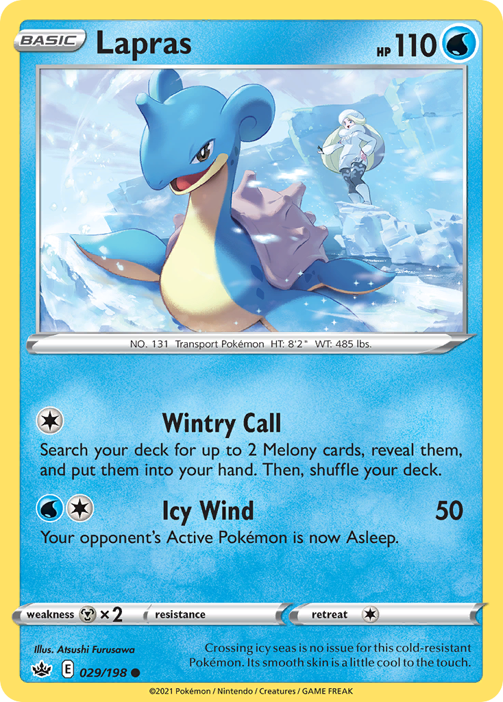 Lapras 029/198 Common Reverse Holo Chilling Reign NM/M