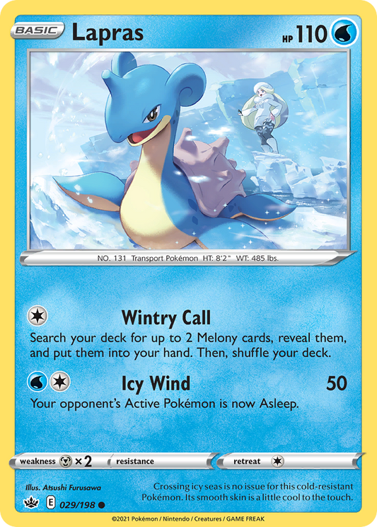 Lapras 029/198 Common Reverse Holo Chilling Reign NM/M