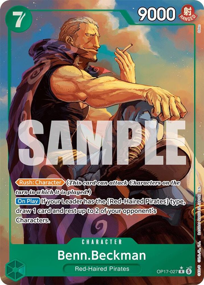 Benn.Beckman (Alternate Art) OP17-027 Rare The World's Strongest Warriors NM/M