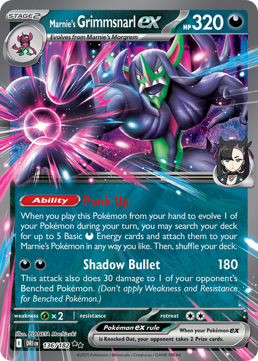 Marnie's Grimmsnarl ex 136/182 Double Rare Destined Rivals NM/M