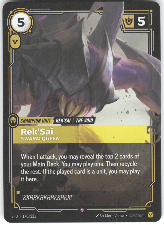 Rek'Sai - Swarm Queen Rare Spiritforged 170/221 NM
