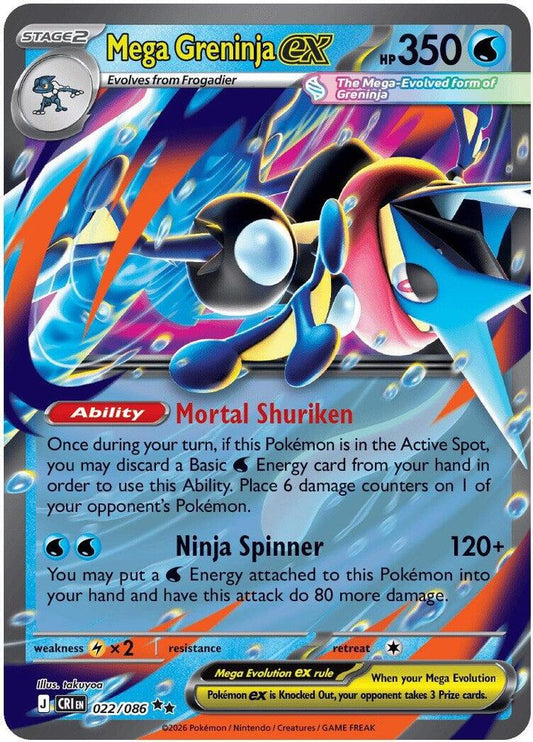 Mega Greninja ex 022/086 Double Rare Chaos Rising NM/M