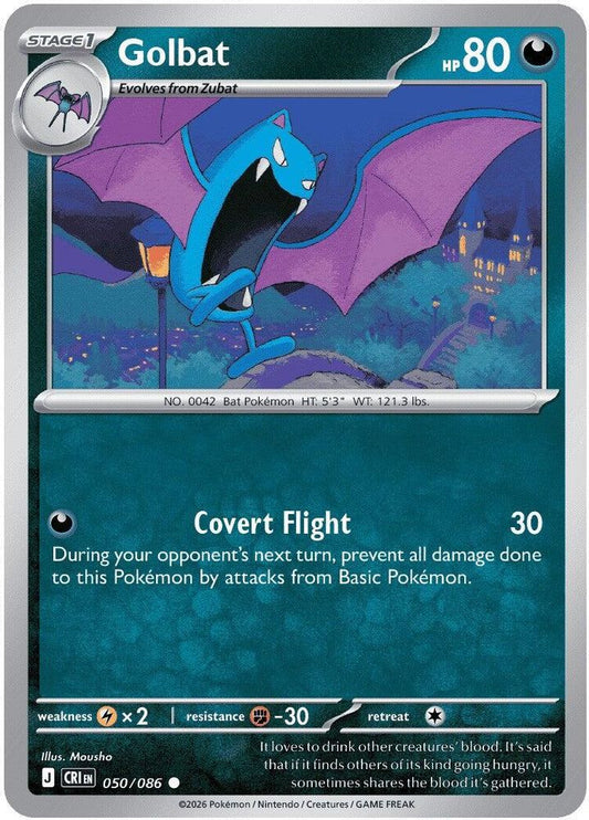 Golbat 050/086 Common Reverse Holo Chaos Rising NM/M