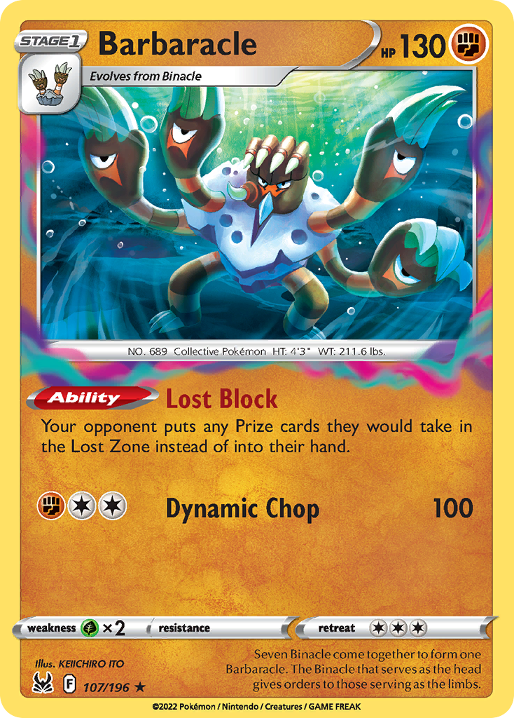 Barbaracle 107/196 Rare Lost Origin Holo NM/LP
