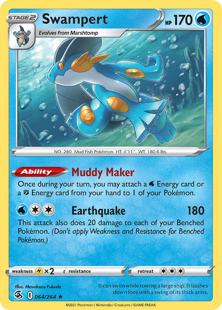 Swampert 064/264 Rare Fusion Strike Holo NM/LP
