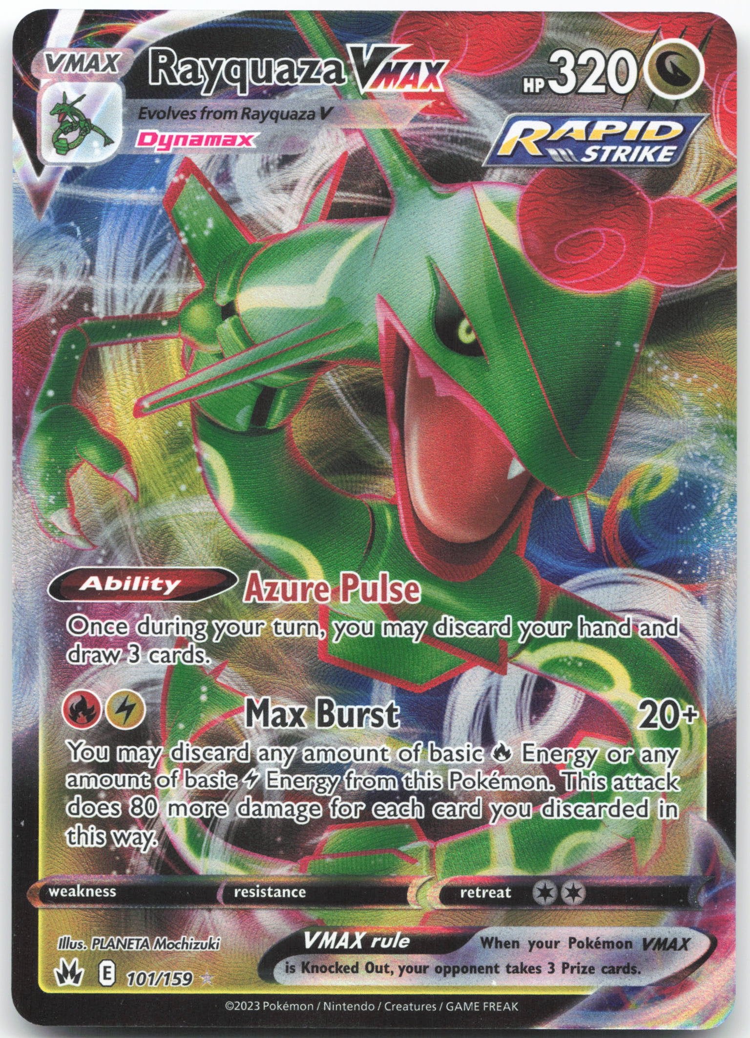 Rayquaza VMAX (101) Ultra Rare Crown Zenith 101/159 NM