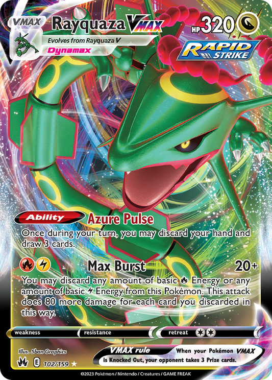 Rayquaza VMAX 102/159 VMAX Rare Crown Zenith Holo NM/M