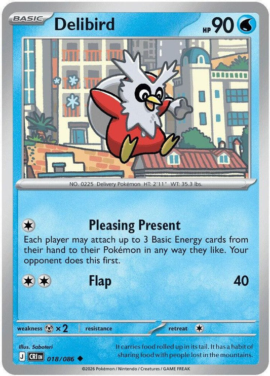 Delibird 018/086 Uncommon Reverse Holo Chaos Rising NM/M