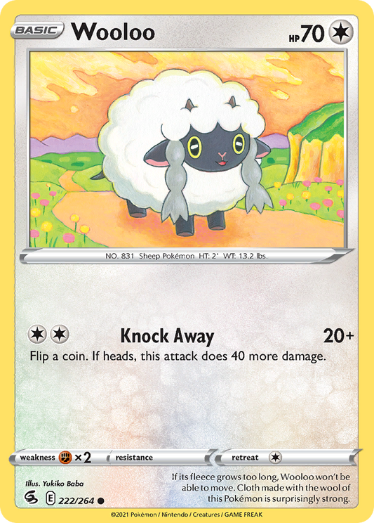 Wooloo 222/264 Common Reverse Holo Fusion Strike NM/LP
