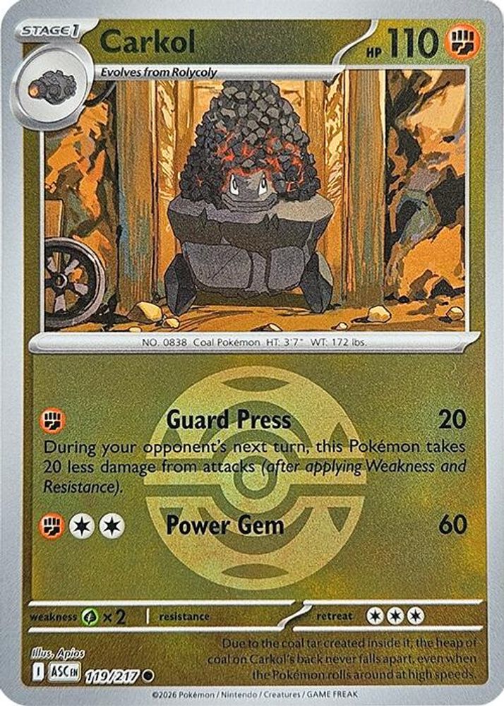 Carkol (Dusk Ball) 119/217 Common Reverse Holo Ascended Heroes NM/M