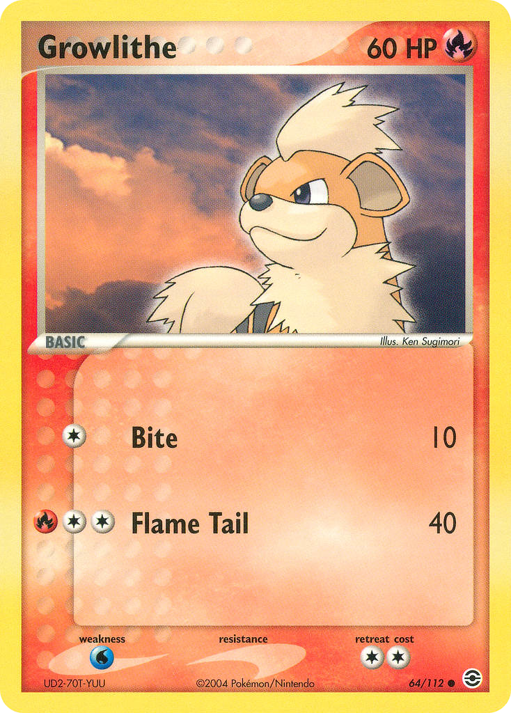 Growlithe 64/112 Common FireRed & LeafGreen NM/M