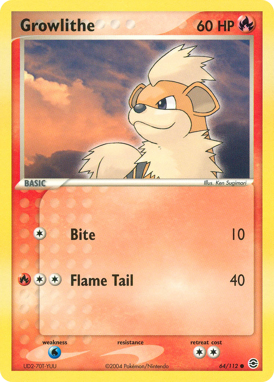 Growlithe 64/112 Common FireRed & LeafGreen NM/M