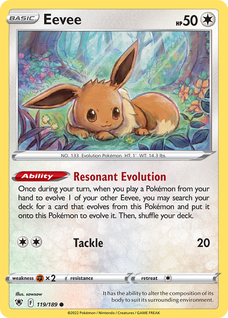 Eevee 119/189 Common Reverse Holo Astral Radiance NM/LP