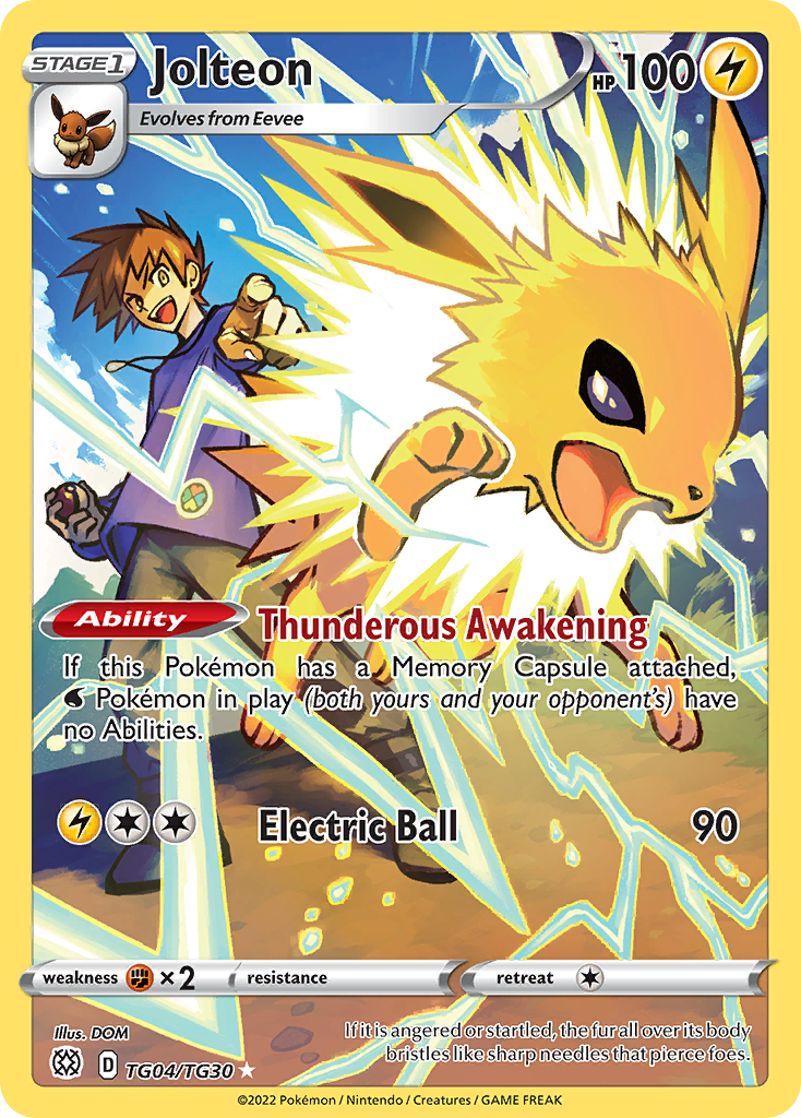 Jolteon TG04/TG30 Trainer Gallery Rare Brilliant Stars Trainer Gallery Holo NM/M