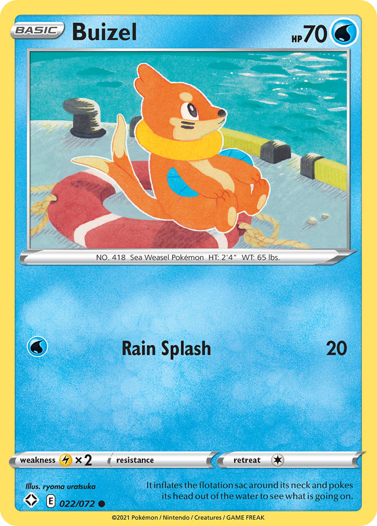 Buizel 022/072 Common Reverse Holo Shining Fates NM/LP