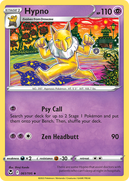Hypno 061/195 Uncommon Reverse Holo Silver Tempest NM/LP