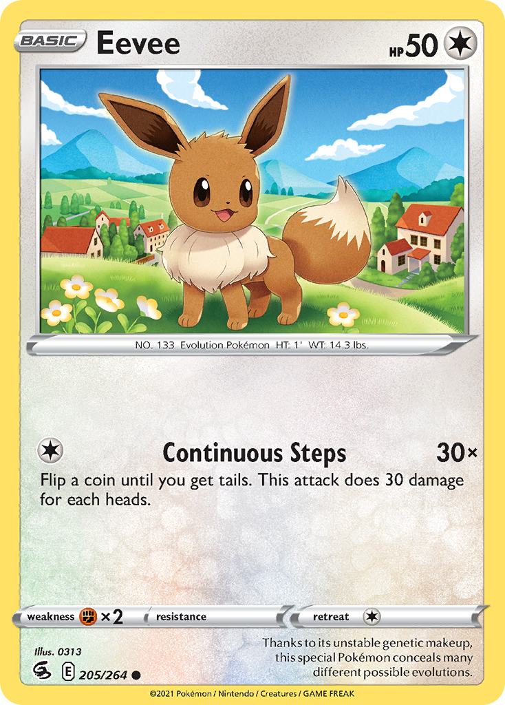 Eevee 205/264 Common Reverse Holo Fusion Strike NM/LP