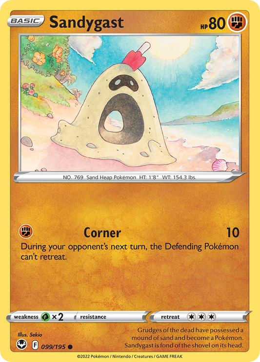 Sandygast 099/195 Common Reverse Holo Silver Tempest NM/LP