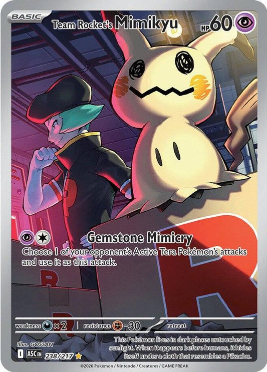 Team Rocket's Mimikyu 238/217 Illustration Rare Ascended Heroes NM/M