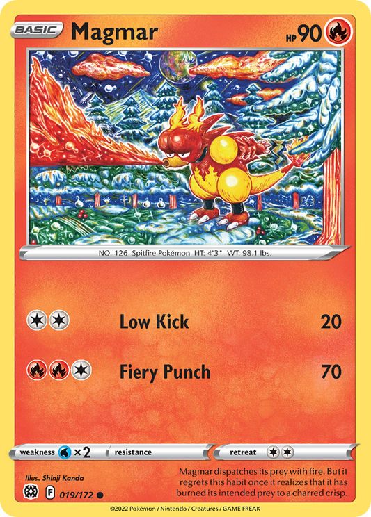 Magmar 019/172 Common Reverse Holo Brilliant Stars NM/LP