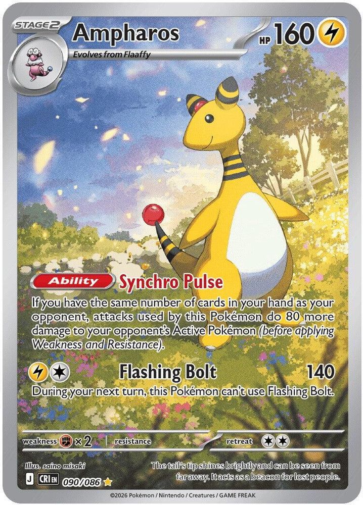 Ampharos 090/086 Illustration Rare Chaos Rising Holo NM/M
