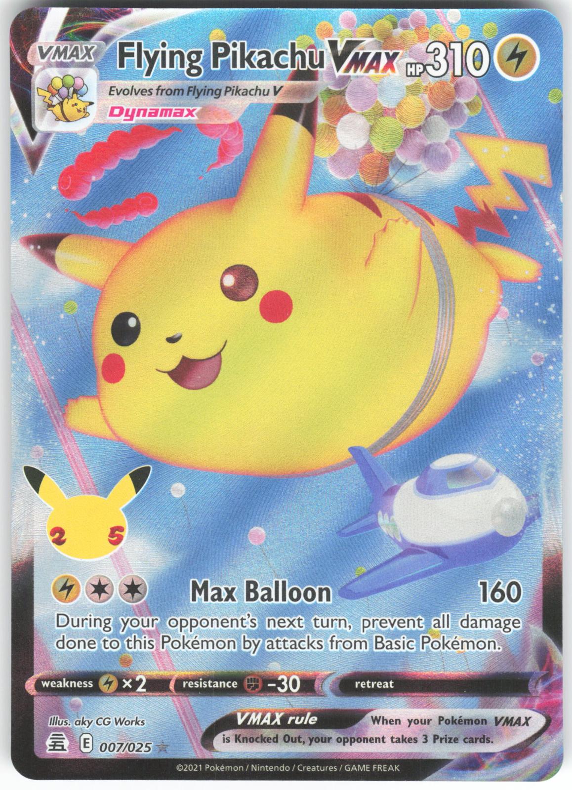 Flying Pikachu VMAX 007/025 VMAX Rare Celebrations Holo LP