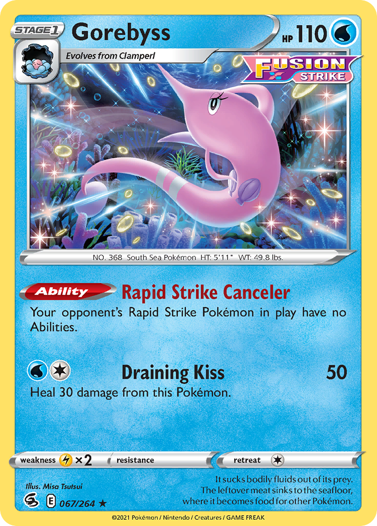 Gorebyss 067/264 Rare Reverse Holo Fusion Strike NM/LP