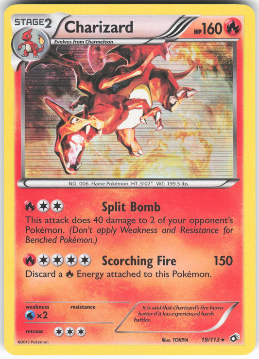Charizard 19/113 Holo Rare Legendary Treasures Holo LP
