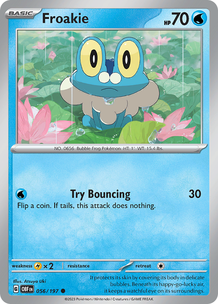 Froakie 056/197 Common Reverse Holo Obsidian Flames NM/LP