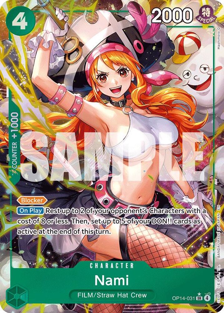 Nami (Alternate Art) OP14-031 Super Rare Foil The Azure Sea's Seven NM/M