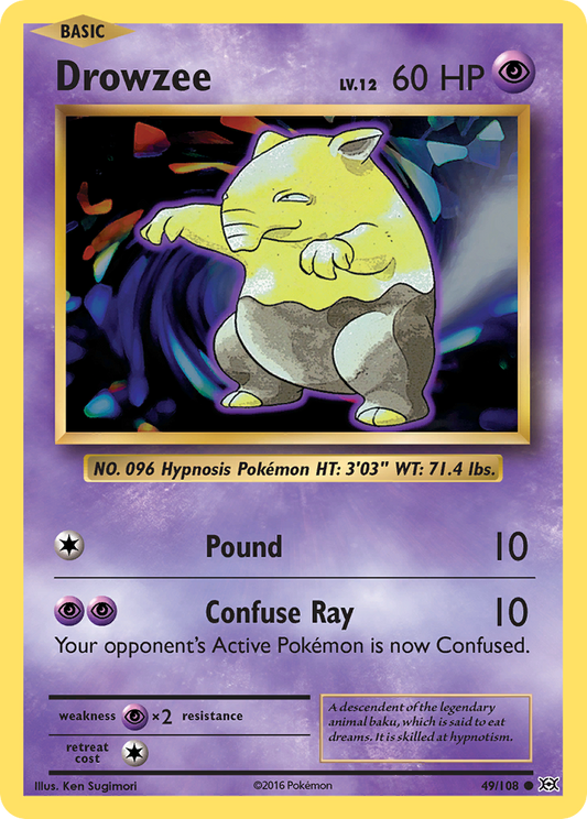 Drowzee 49/108 Common Reverse Holo Evolutions NM/M