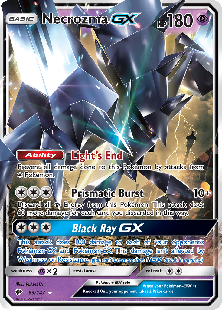 Necrozma GX 63/147 GX Rare Burning Shadows Holo NM/M